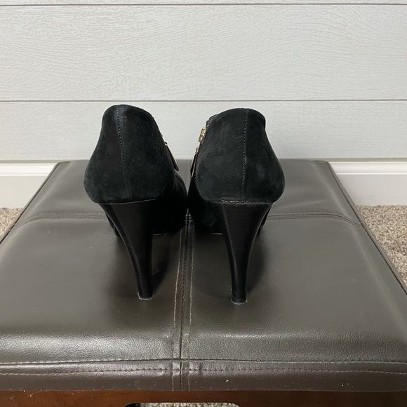 DVF Black Suede Heeled Booties Size 8 1/2 - Picture 3 of 12